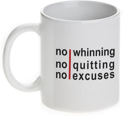 63% OFF on Mugwala No Winning,Quitting,Excuses Ceramic Mug 350 ml