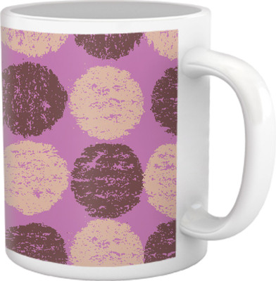 75% OFF on Tiedribbons Shy Shine_Geometric Multicolor_ Plush Purple Pattern Ceramic Mug 325 ml