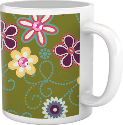 50% OFF on Tiedribbons High Tea_Geometric Toned_ColoredFloral Pattern Ceramic Mug 325 ml