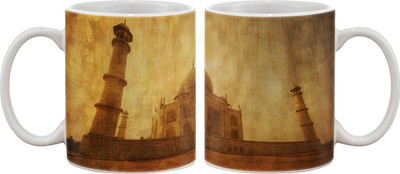 15% OFF on Artifa Taj Mahal Vintage Porcelain, Ceramic Mug 350 ml