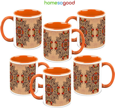 41% OFF on HomeSoGood Art On Palace's Wall 6 Mugs Ceramic Mug 325 ml, Pack of 6