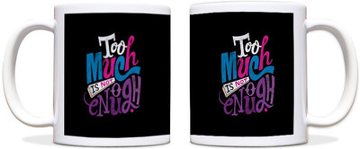 60% OFF on ShopMantra Too Much Quote Black Ceramic Mug 300 ml