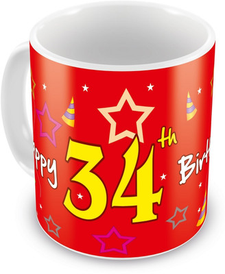 10% OFF on Everyday Gifts 34th Happy Birthday Ceramic Mug