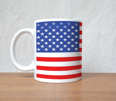 60% OFF on StyBuzz Usa National Flag Porcelain Mug 300 ml