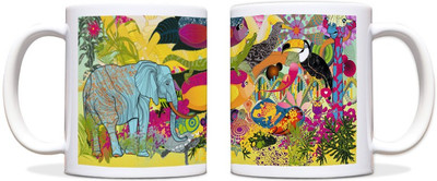 60% OFF on ShopMantra Colorful Nature Black Ceramic Mug 300 ml