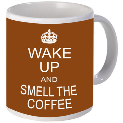 Snoogg Wake up andmell the coffee Porcelain Bone China Coffee Ceramic Mug