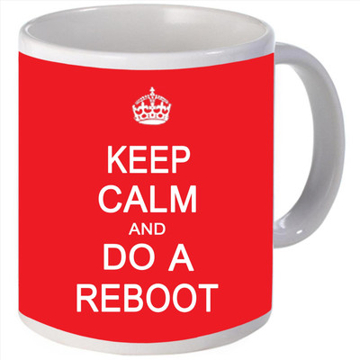 Snoogg Keep calm and do a reboot Porcelain Bone China Coffee Ceramic Mug