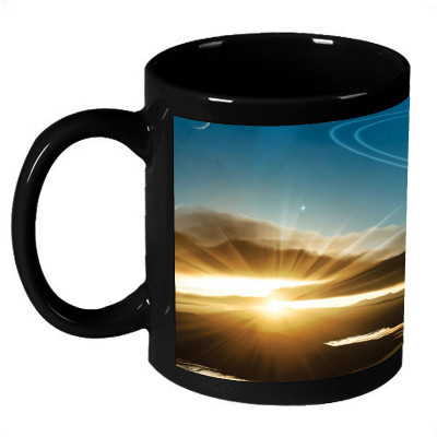 70% OFF on AMY Beautiful Illution Space Art in The Morning Coffee Ceramic Mug 325 ml