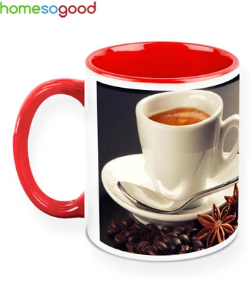 33% OFF on HomeSoGood Shining Like A Silver Spoon Ceramic Mug 325 ml