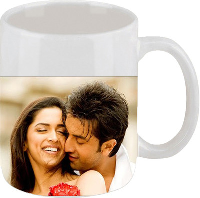 28% OFF on Ellicon E27 Ranbir Kapoor And Deepika Padukone Ceramic Mug 325 ml