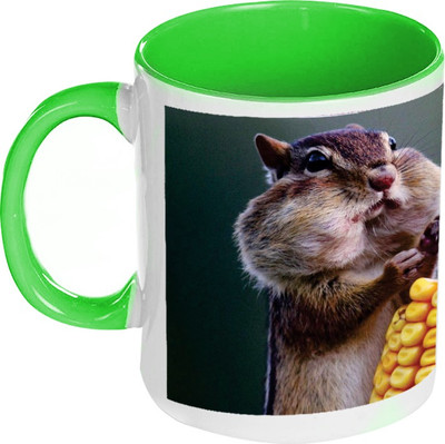 58% OFF on AMY Chipmunk Eating Corn Inside Green Coffee Ceramic Mug