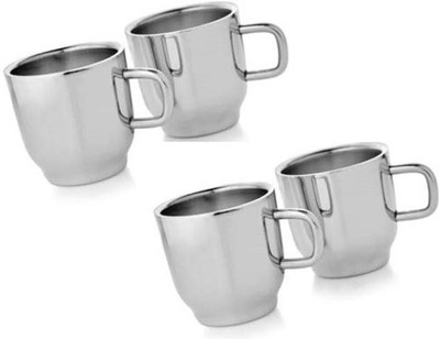 32% OFF on Dynamic Store Set of 4 Double Wall Classic Cups Stainless Steel Mug 175 ml, Pack of 4 32% OFF on Dynamic Store Set of 4 Double Wall Classic Cups Stainless Steel Mug 175 ml, Pack of 4