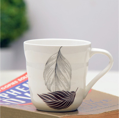 At Home Leaves Family Ceramic Mug 180 ml, Pack of 6