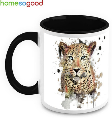 33% OFF on HomeSoGood Ferocious Leopard Ceramic Mug 325 ml