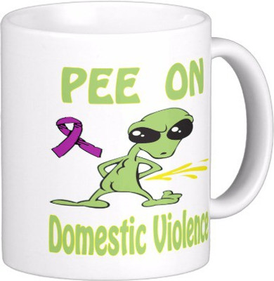 25% OFF on Exoctic Silver Stop Domestic Violence C001 Ceramic Mug 300 ml