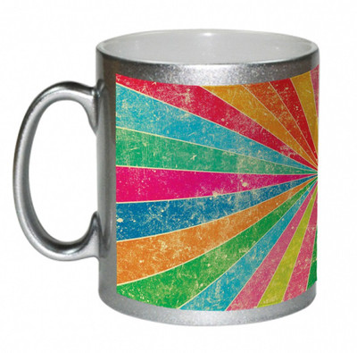 55% OFF on AMY Colorful Rays Abstrack Art Ceramic Mug 325 ml