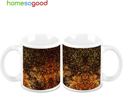 45% OFF on HomeSoGood Design On The Carpet Ceramic Mug 325 ml, Pack of 2
