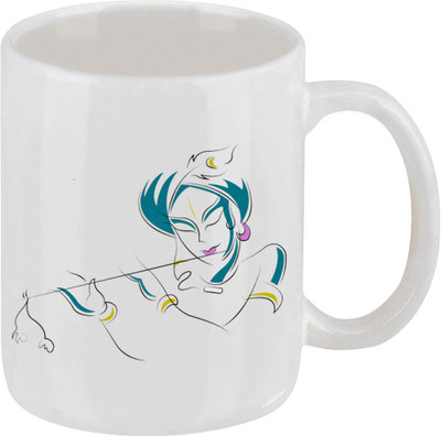 28% OFF on Ellicon D52 Krishna Ceramic Mug 325 ml