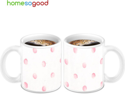 45% OFF on HomeSoGood Pink Dotty Designed Coffee 2 Mugs Ceramic Mug 280 ml, Pack of 2 45% OFF on HomeSoGood Pink Dotty Designed Coffee 2 Mugs Ceramic Mug 280 ml, Pack of 2