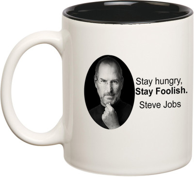 54% OFF on Mugwala Steve Jobs Inspires Me By Hungry Stay Foolish Ceramic Mug 350 ml