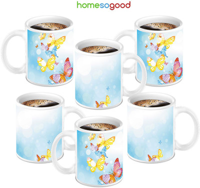 49% OFF on HomeSoGood Lovely Butterflies On Coffee Ceramic Mug 280 ml, Pack of 6 49% OFF on HomeSoGood Lovely Butterflies On Coffee Ceramic Mug 280 ml, Pack of 6