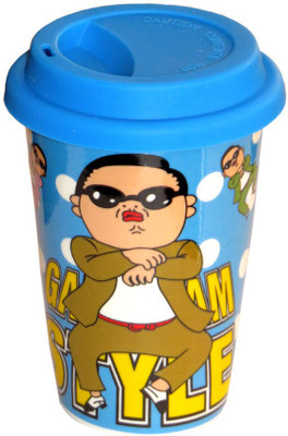 50% OFF on Aapno Rajasthan Cute Gangnam Style With Lid Porcelain Mug 280 ml