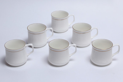 Clay Craft Pyush-110 Bone China Mug 170 ml, Pack of 6