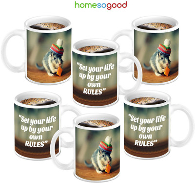 49% OFF on Homesogood Set Your Rules Coffee Ceramic Mug 280 ml, Pack of 6 49% OFF on Homesogood Set Your Rules Coffee Ceramic Mug 280 ml, Pack of 6