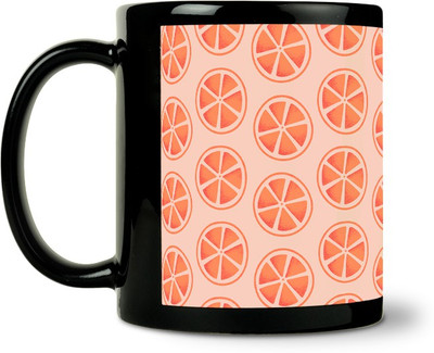 54% OFF on ShopMantra Orange Lime Pattern Ceramic Mug 300 ml