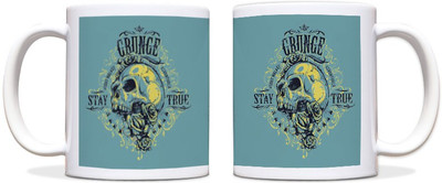 60% OFF on ShopMantra Grunge Stay True Black Ceramic Mug 300 ml