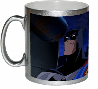 70% OFF on AMY Batman And Super Man Animated Look Coffee Ceramic Mug 325 ml