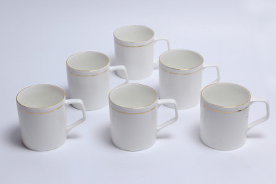 Clay Craft Pipe-110 Bone China Mug 170 ml, Pack of 6 Clay Craft Pipe-110 Bone China Mug 170 ml, Pack of 6