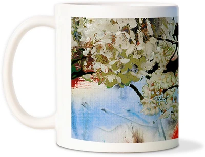 87% OFF on AMY White Flowers Beauty Ceramic Mug