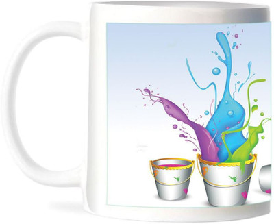 50% OFF on Refeel Gifts Holi-Let's Enjoy The Colours Ceramic Mug 325 ml