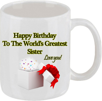 16% OFF on Ellicon 19 Happy Birthday Sister Ceramic Mug