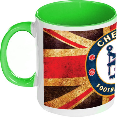 41% OFF on AMY Chelsea Football Club Logo Inside Green Coffee Ceramic Mug 325 ml
