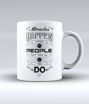 12% OFF on Lab No. 4 Miracles Happen Everyday. Some People Don'T Think So But They Do - Forrest Gump Quote Ceramic Mug 350 ml
