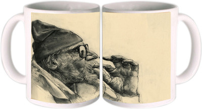 25% OFF on Shopkeeda Old Man Smoking Weed Ceramic Mug 350 ml