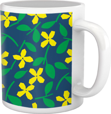 60% OFF on Tiedribbons Shy Shine_Geometric Multicolor_Little Flower Pattern Ceramic Mug 325 ml