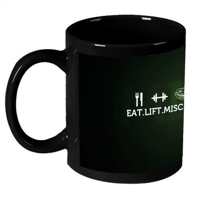 70% OFF on AMY Abstract Eat Life Misc Sleep Repeat Quote Coffee Ceramic Mug 325 ml