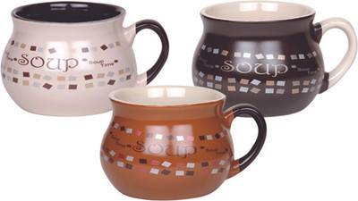 9% OFF on Rosa Italiano Soupmug 947 Ceramic Mug Pack of 3