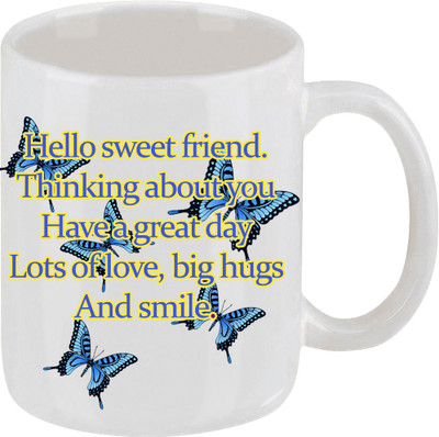 16% OFF on Ellicon Hello Sweet Friend Ceramic Mug