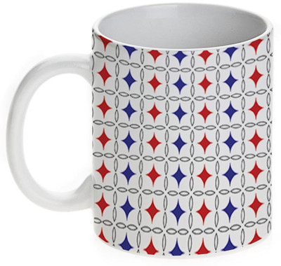 63% OFF on Mugwala Designer Red Blue Ceramic Mug 369 ml