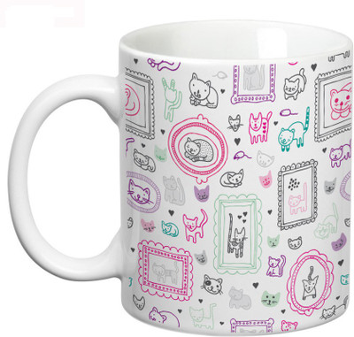 54% OFF on Prithish Cats Design 1 Ceramic Mug 330 ml