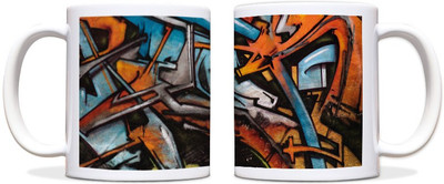 60% OFF on ShopMantra Graffitti Black Ceramic Mug 300 ml