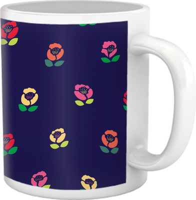 50% OFF on Tiedribbons Shy Shine_Geometric Multicolor_ Little Flowerpattern Ceramic Mug 325 ml