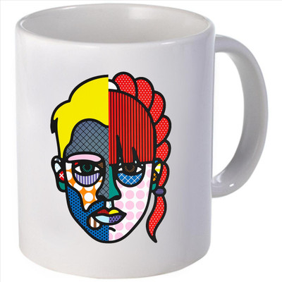 Snoogg Face print Ceramic Mug Snoogg Face print Ceramic Mug