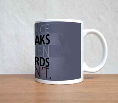 60% OFF on StyBuzz Silience Speak Word Porcelain Mug 300 ml