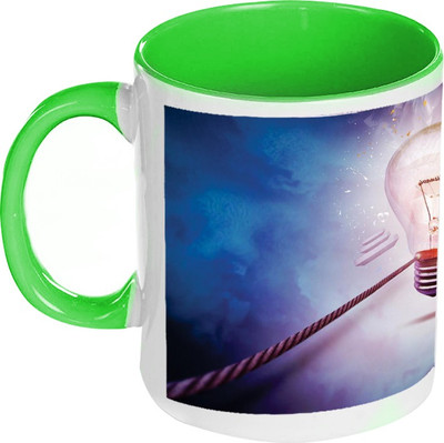 41% OFF on AMY Bulb Light Inside Green Coffee Ceramic Mug