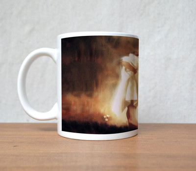 60% OFF on StyBuzz Cute Girl in Grass Porcelain Mug 300 ml